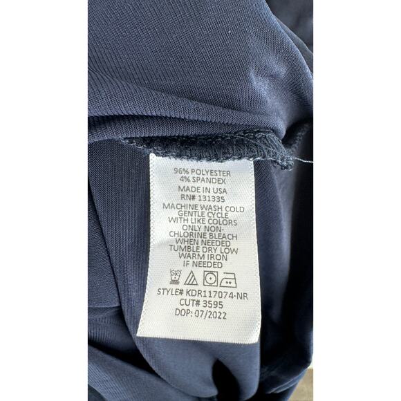 Socialite Surplice Top Mini Dress Ruched Gathered Sides Womens Small Navy Blue - Picture 5 of 8